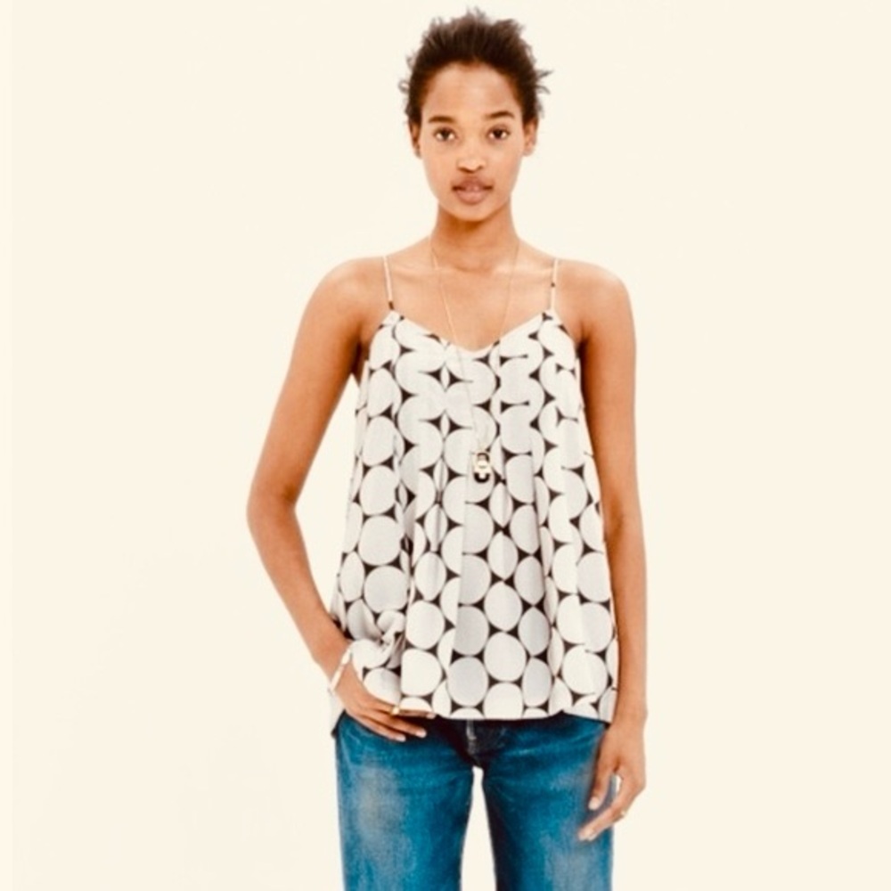 Madewell Black and Gray Pleated Camisole Top